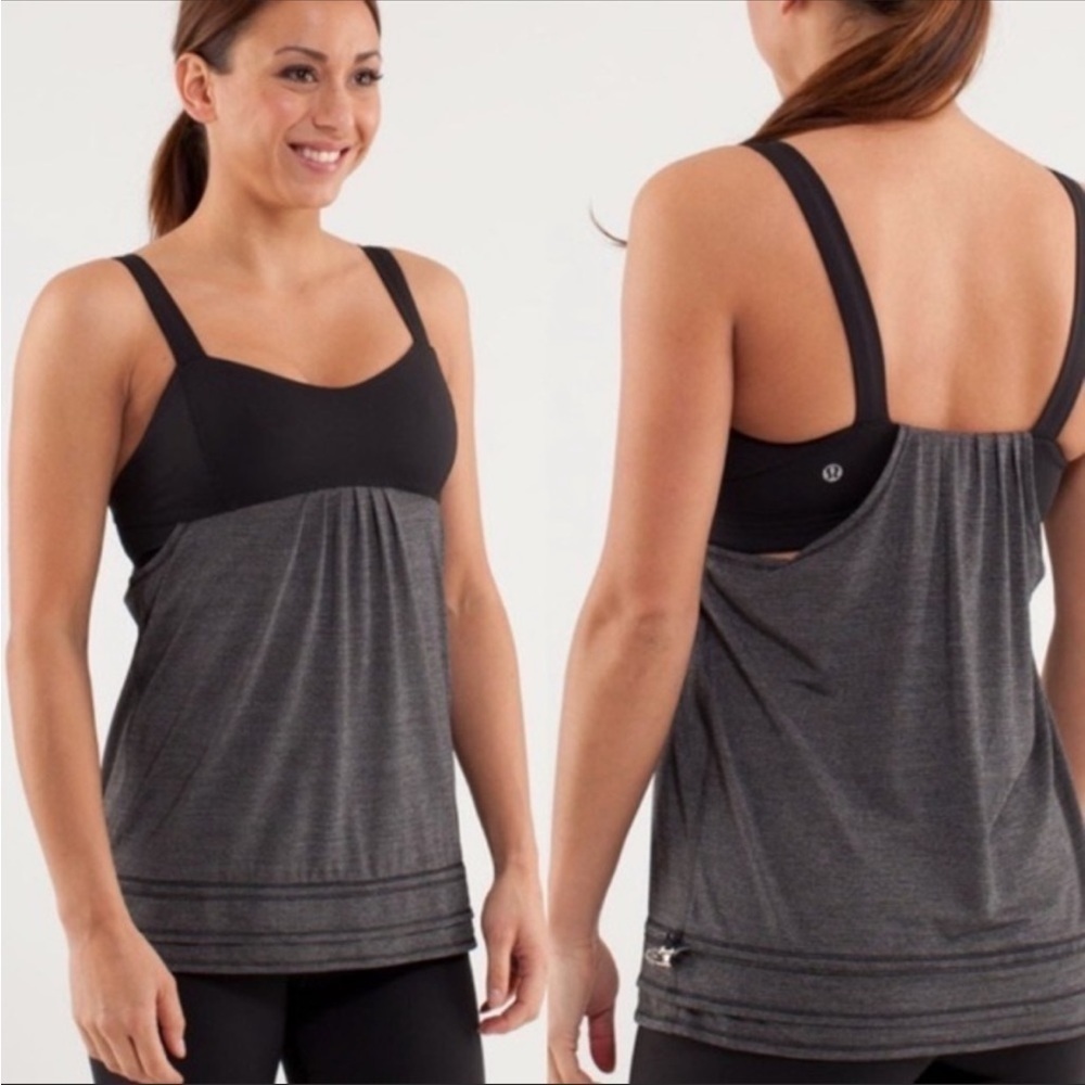 Lululemon top gray black size 6
